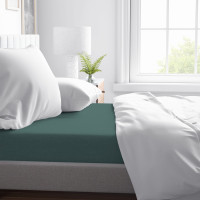 Bavlnená prestieradlo FASHION 200x160 cm + 25 cm - tmavo zelené