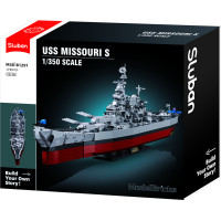 Sluban Model Bricks M38-B1291 Bojová loď USS Missouri 1:350