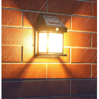 Solight LED solárny lampáš nástenný, teplá biela, 12x17cm, čierna