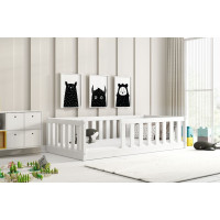 Detská Montessori posteľ z masívu borovice BELLA 160x80 cm - biela