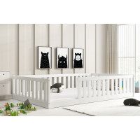 Detská Montessori posteľ z masívu borovice BELLA 200x120 cm - biela