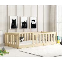 Detská Montessori posteľ z masívu borovice BELLA 160x80 cm - bez povrchových úprav