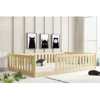 Detská Montessori posteľ z masívu borovice BELLA 200x120 cm - bez povrchových úprav