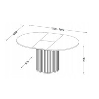 Rozkladací okrúhly jedálenský stôl ZANTE ZA9 - čierny