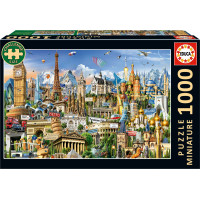 EDUCA Miniatúrne puzzle Symboly Európy 1000 dielikov