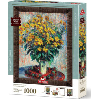 ART PUZZLE Puzzle s rámom a lepidlom 3v1 Kvety jeruzalemského artičoka 1000 dielikov