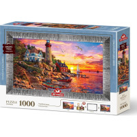 ART PUZZLE Puzzle s rámom a lepidlom 3v1 Nádherný západ slnka 1000 dielikov