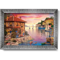 ART PUZZLE Puzzle s rámom a lepidlom 3v1 Stredomorský prístav 1000 dielikov