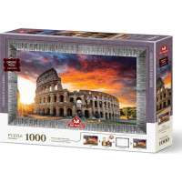 ART PUZZLE Puzzle s rámom a lepidlom 3v1 Západ slnka nad Koloseom 1000 dielikov