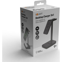 Solight stolná nabíjačka 3v1, Qi2, MagSafe kompatibilná