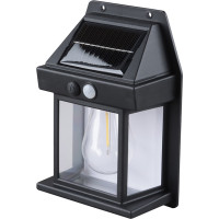 Solight LED solárny lampáš nástenný, teplá biela, 12x17cm, čierna