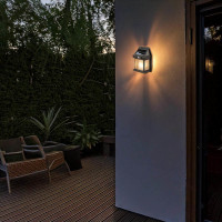 Solight LED solárny lampáš nástenný, teplá biela, 12x17cm, čierna