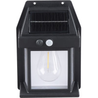 Solight LED solárny lampáš nástenný, teplá biela, 12x17cm, čierna