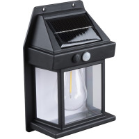 Solight LED solárny lampáš nástenný, teplá biela, 12x17cm, čierna
