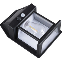 Solight LED solárny lampáš nástenný, teplá biela, 12x17cm, čierna