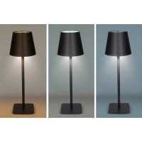 Solight LED nabíjacia lampička Lucca, 120lm, zmena CCT, stmievanie, čierna