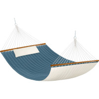 Závesná hojdacia sieť LUMO PREMIUM DUO prešívaná - 200x140 cm - tyrkysová