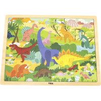 VIGA Drevené puzzle Svet dinosaurov 48 dielikov