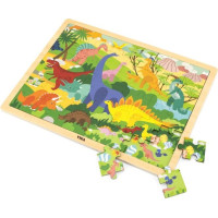 VIGA Drevené puzzle Svet dinosaurov 48 dielikov