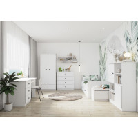 Posteľ so šuplíkmi OLAF 200x90 cm - biela/antracitová