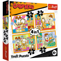 TREFL Puzzle Garfield miluje lasagne 4v1 (35,48,54,70 dielikov)