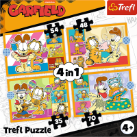 TREFL Puzzle Garfield miluje lasagne 4v1 (35,48,54,70 dielikov)