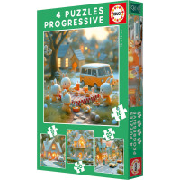 EDUCA Puzzle Králičie mesto 4v1 (12,16,20,25 dielikov)