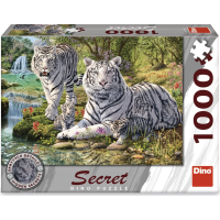 DINO Puzzle Secret Collection: Bieli tigre 1000 dielikov