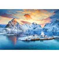 CASTORLAND Puzzle Východ slnka nad Sakrisøy, Lofoty, Nórsko 1000 dielikov