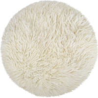 Dekoratívny okrúhly vankúš FLUFFY - 35 cm - biely