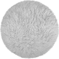 Dekoratívny okrúhly vankúš FLUFFY - 35 cm - šedý