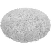 Dekoratívny okrúhly vankúš FLUFFY - 35 cm - šedý