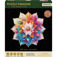 RoboTime Drevené puzzle Kvetinová mandala
