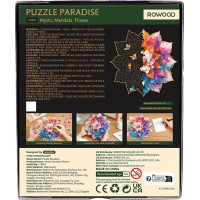 RoboTime Drevené puzzle Kvetinová mandala