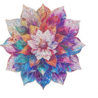 RoboTime Drevené puzzle Kvetinová mandala