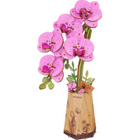RoboTime 3D drevená skladačka Fialová orchidea
