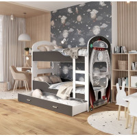 Detská poschodová posteľ Dominik Q - 190x80 cm - RAKETA