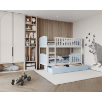 Detská poschodová posteľ so zásuvkou TAMI Q - 200x90 cm - modro-biela