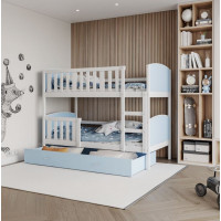 Detská poschodová posteľ so zásuvkou TAMI Q - 190x80 cm - modro-biela