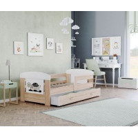 Detská posteľ so zásuvkou PHILIP - 180x80 cm - sonoma / želvička
