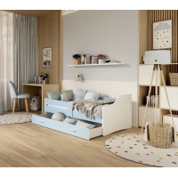 Detská posteľ so zásuvkou SWEET - 180x80 cm - modro-biela
