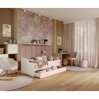 Detská posteľ so zásuvkou SWEET - 180x80 cm - ružovo-biela