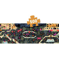 DJECO Panoramatické puzzle Kráľovstvo mačiek 500 dielikov