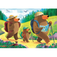 RAVENSBURGER Puzzle Medvedia rodinka na výlete 2x24 dielikov