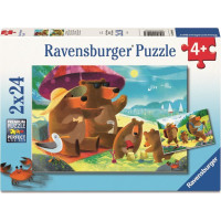 RAVENSBURGER Puzzle Medvedia rodinka na výlete 2x24 dielikov