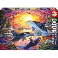 EDUCA Puzzle Kosatky a vlci 4000 dielikov