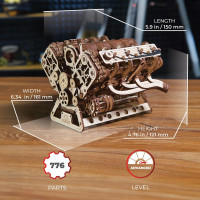 UGEARS 3D puzzle Motor V8, 776 dielikov