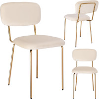 Jedálenská stolička LOUIS Velvet - béžová/zlatá