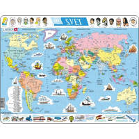 Larsen Vzdelávacie puzzle Svet Politická mapa 107 dielikov