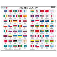 Larsen Vzdelávacie puzzle Vlajky 80 dielikov